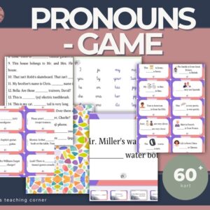 PRONOUNS GAME – gra dydaktyczna (karty do losowania + prezentacja)