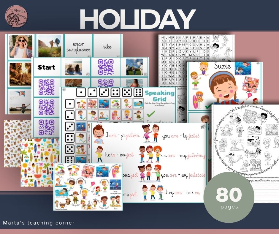 HOLIDAYS worksheets ESL – summer activities & Present Continuous - obrazek 2