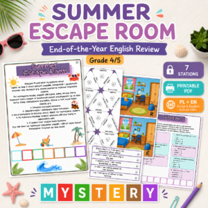 Summer Escape Room – End-of-the-Year English Review for Grades 4–5